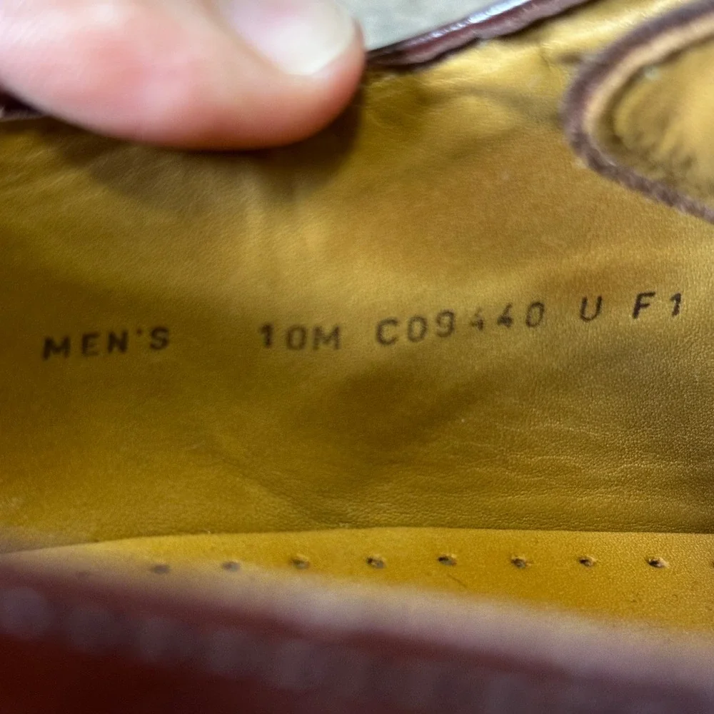 Cole Haan Derby Shoes Men 10M Brown Good Nike Air Apron Toe C09440 Mahogany